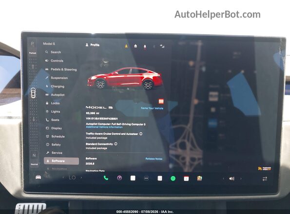 5YJSA1E53MF428801 2021 TESLA MODEL S Red Հետևի նստատեղերի տեսք