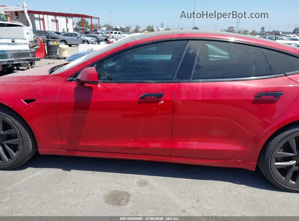 5YJSA1E53MF428801 2021 TESLA MODEL S Red Սալոնի 360 աստիճան տեսք