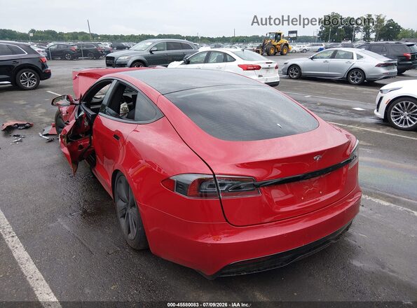 5YJSA1E53MF439944 2021 TESLA MODEL S Red უკანა მარცხენა