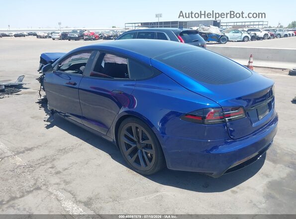 5YJSA1E57NF493510 2022 TESLA MODEL S Синий Задняя левая четверть
