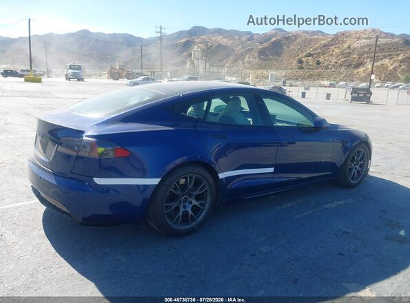 5YJSA1E58MF428471 2021 TESLA MODEL S Синий Задняя правая четверть