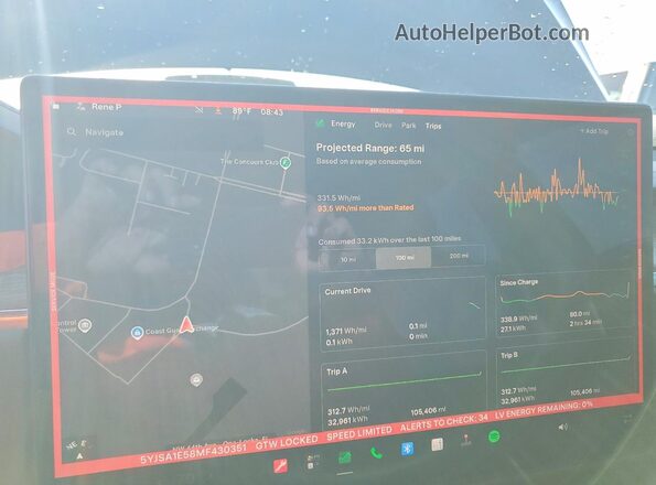 5YJSA1E58MF430351 2021 TESLA MODEL Black Вид щитка приладів