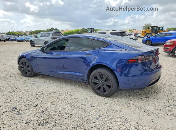 5YJSA1E58NF488140 2022 TESLA MODEL Синий Задняя левая четверть