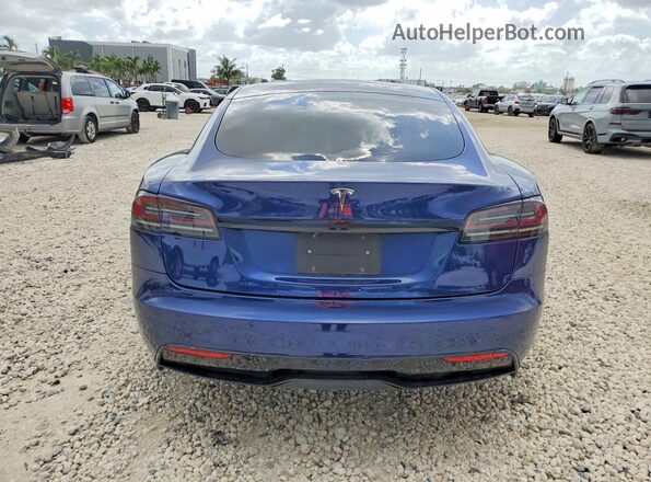 5YJSA1E58NF488140 2022 TESLA MODEL Синий Вид сзади