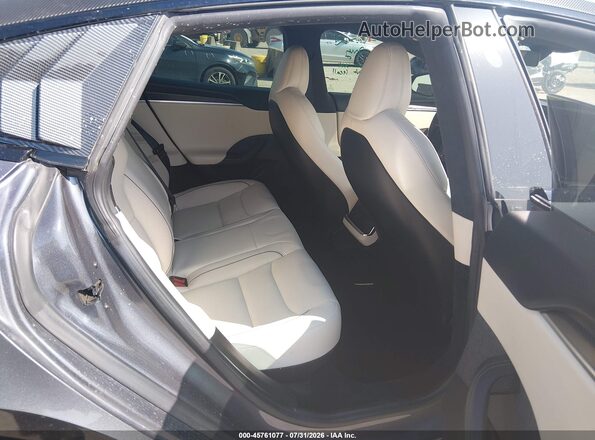 5YJSA1E60NF463063 2022 TESLA MODEL S Gray Vista de la etiqueta del VIN
