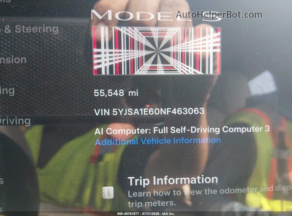 5YJSA1E60NF463063 2022 TESLA MODEL S Gray 
