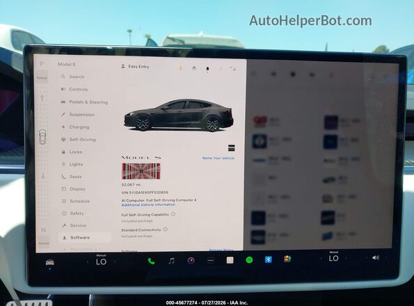 5YJSA1E60PF530859 2023 TESLA MODEL S Черный Вид задних сидений