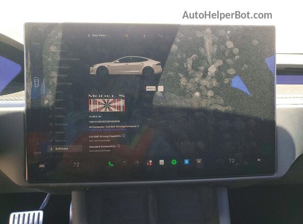 5YJSA1E63NF484019 2022 TESLA MODEL White Vista del cuadro de instrumentos