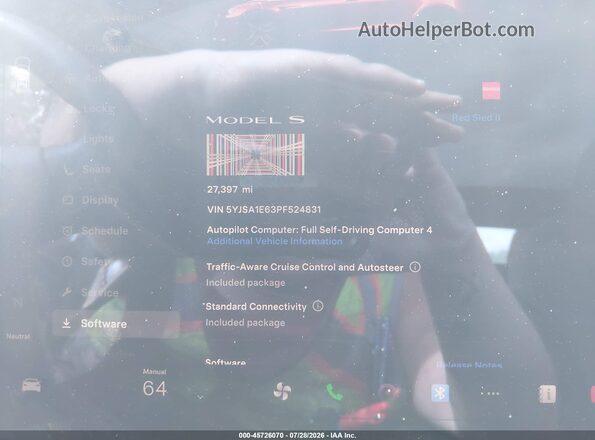 5YJSA1E63PF524831 2023 TESLA MODEL S Red Vista de los asientos traseros