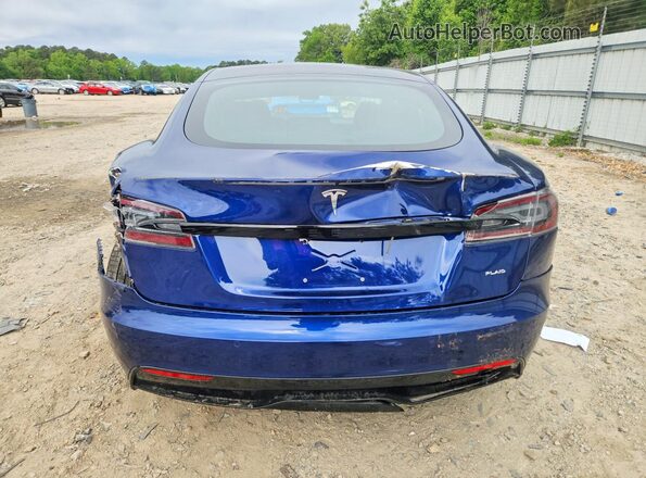 5YJSA1E66MF443205 2021 TESLA MODEL Blue უკანა ხედი