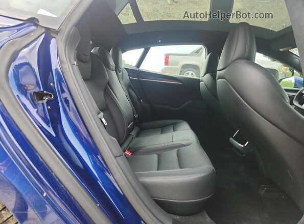 5YJSA1E66MF443205 2021 TESLA MODEL Blue უკანა სავარძლების ხედი