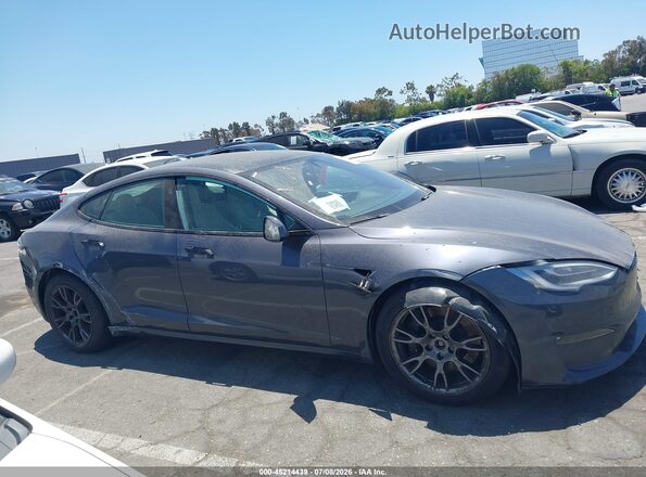 5YJSA1E66MF445701 2021 TESLA MODEL S Gray Սալոնի 360 աստիճան տեսք