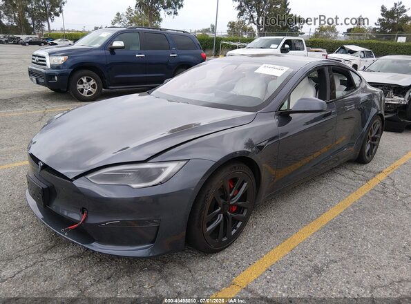 5YJSA1E66PF522037 2023 TESLA MODEL S Серый Передняя левая четверть