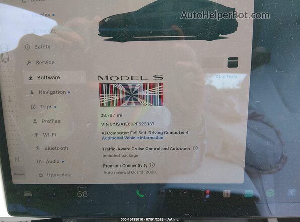 5YJSA1E66PF522037 2023 TESLA MODEL S Серый Вид задних сидений