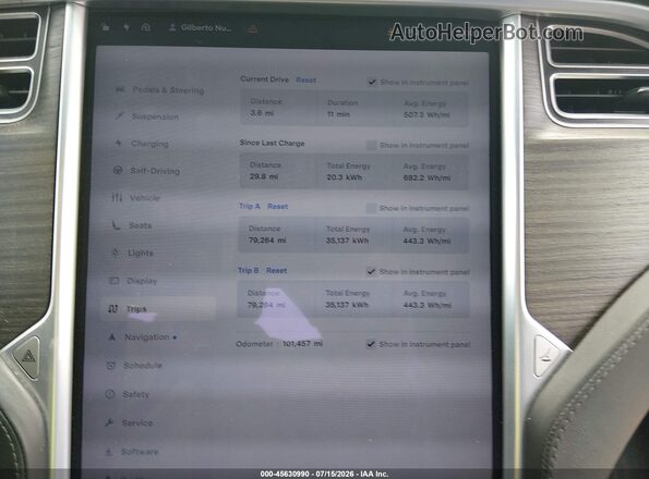5YJXCBE21GF006123 2016 TESLA MODEL X Красный Вид задних сидений