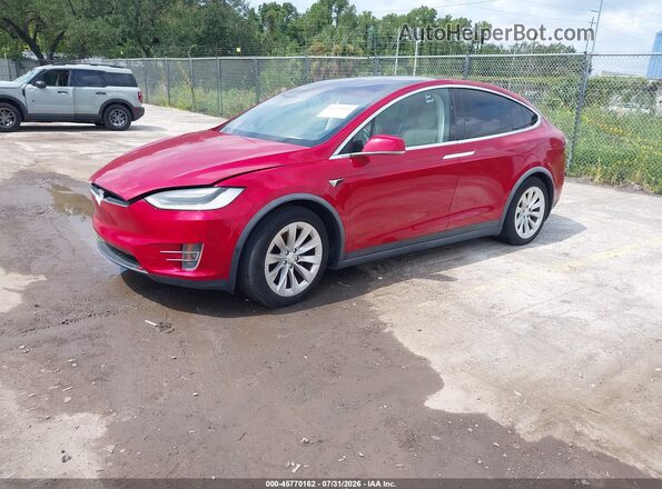 5YJXCBE23JF121877 2018 TESLA MODEL X Red Առջևի ձախ երեք քառորդ տեսարան