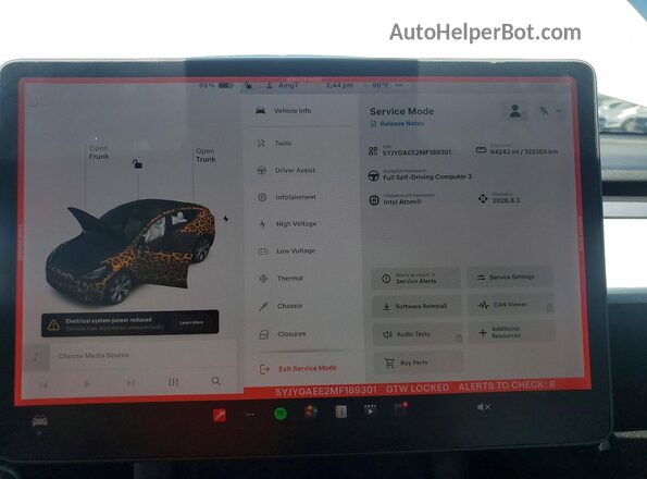 5YJYGAEE2MF189301 2021 TESLA MODEL Белый Вид щитка приборов