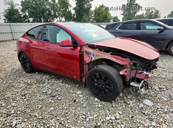 5YJYGAEE7MF173904 2021 TESLA MODEL Burgundy Delantero derecho