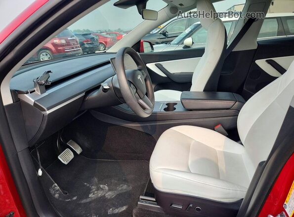 5YJYGAEE7MF173904 2021 TESLA MODEL Burgundy Vista interior delantera