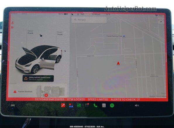 5YJYGAEE9MF259165 2021 TESLA MODEL Y Белый 