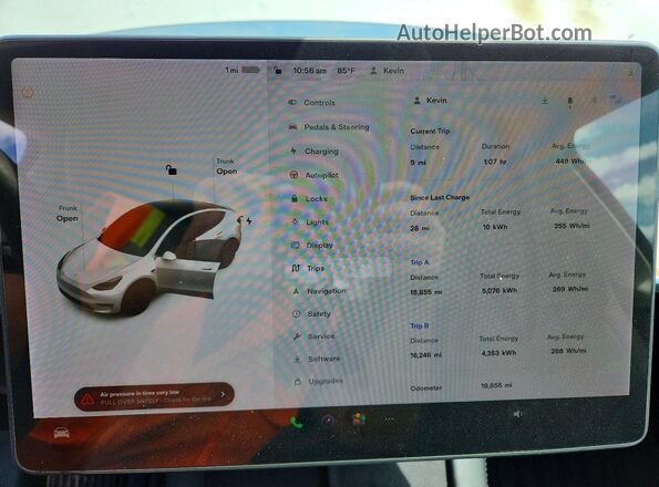 5YJYGDED6MF192792 2021 TESLA MODEL White Սարքավորումների վահանակի տեսք