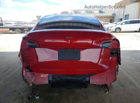 5YJYGDED8MF107600 2021 TESLA MODEL Red უკანა ხედი