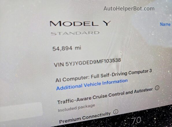 5YJYGDED9MF103538 2021 TESLA MODEL Белый Вид щитка приборов