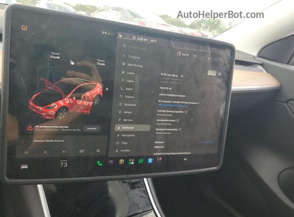 5YJYGDEE0LF044306 2020 TESLA MODEL Gray Widok zestawu wskaźników