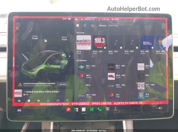 5YJYGDEE0MF075041 2021 TESLA MODEL Y Белый 