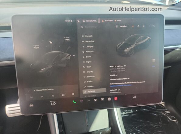 5YJYGDEE0MF076576 2021 TESLA MODEL Black Սարքավորումների վահանակի տեսք