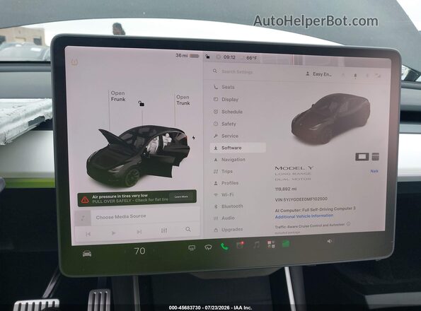5YJYGDEE0MF102500 2021 TESLA MODEL Y Black Vista de los asientos traseros