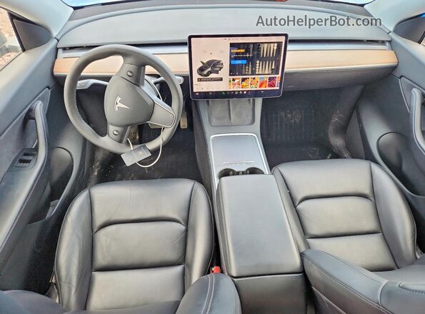 5YJYGDEE0MF232566 2021 TESLA MODEL Gray Առջևի վահանակի տեսք
