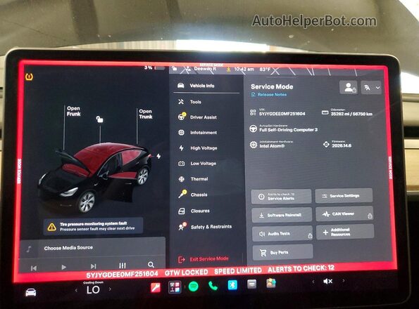 5YJYGDEE0MF251604 2021 TESLA MODEL Black Вид щитка приладів