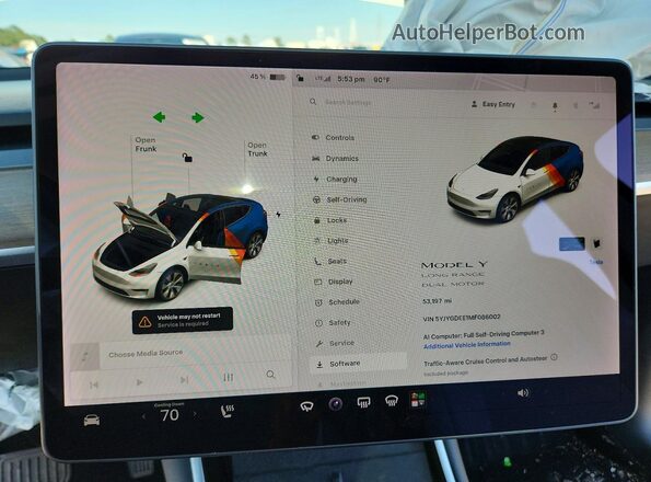 5YJYGDEE1MF086002 2021 TESLA MODEL Белый Вид щитка приборов