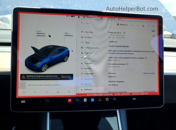 5YJYGDEE1MF089496 2021 TESLA MODEL Blue Instrument cluster view