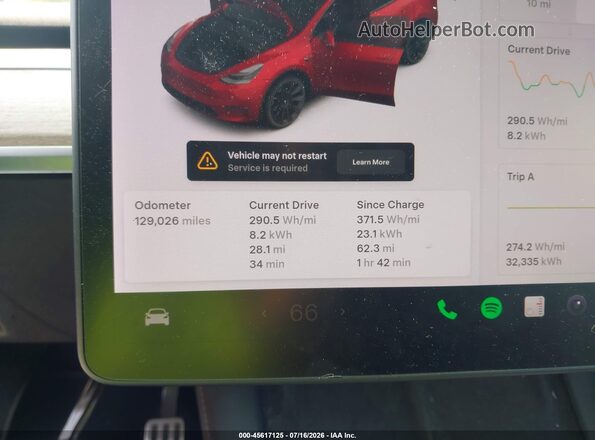 5YJYGDEE1MF186326 2021 TESLA MODEL Y Красный Вид задних сидений