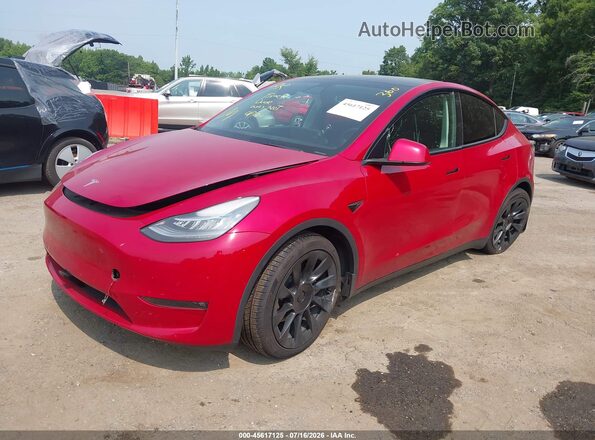 5YJYGDEE1MF186326 2021 TESLA MODEL Y Красный Передняя левая четверть