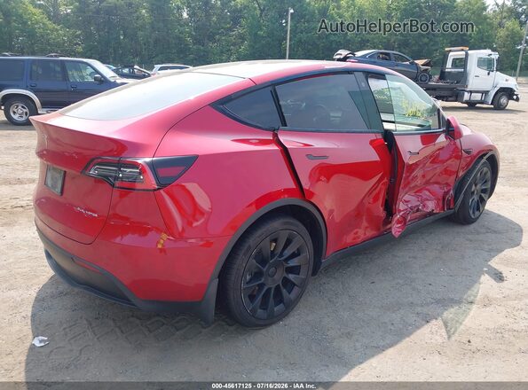 5YJYGDEE1MF186326 2021 TESLA MODEL Y Красный Задняя правая четверть
