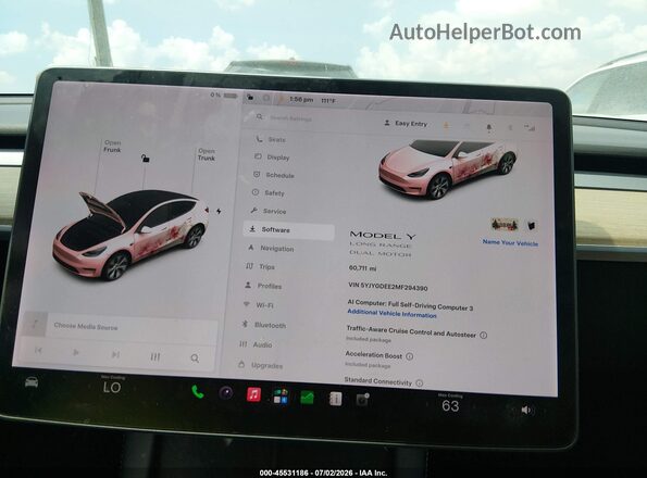 5YJYGDEE2MF294390 2021 TESLA MODEL Y White 