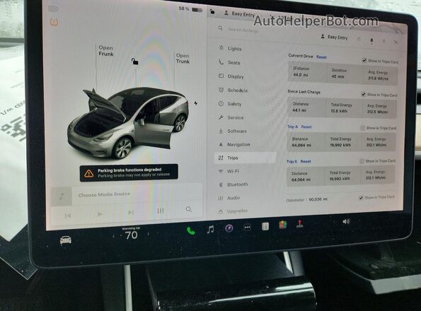 5YJYGDEE3LF006844 2020 TESLA MODEL Gray Widok zestawu wskaźników