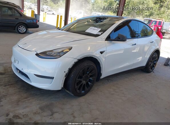 5YJYGDEE3LF058197 2020 TESLA MODEL Y White წინა მარცხენა ხედი სამი მეოთხედიდან
