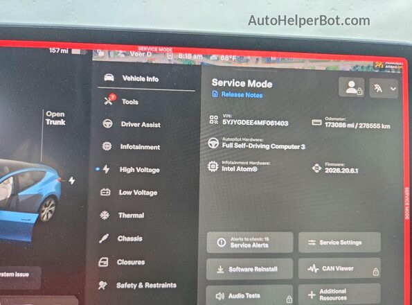 5YJYGDEE4MF061403 2021 TESLA MODEL Red Вид щитка приладів
