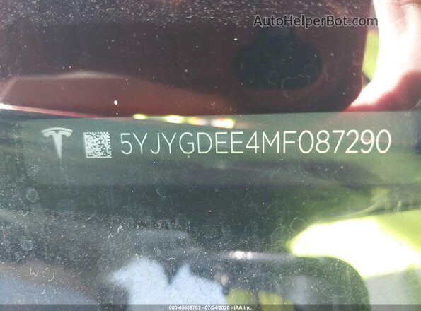 5YJYGDEE4MF087290 2021 TESLA MODEL Y Maroon Engine compartment view
