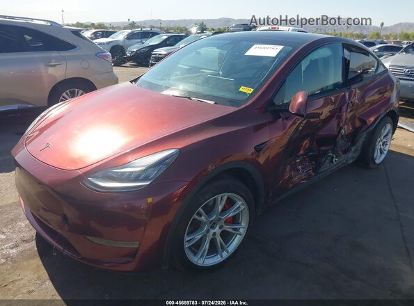 5YJYGDEE4MF087290 2021 TESLA MODEL Y Maroon Front left