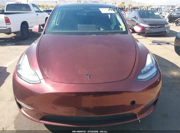 5YJYGDEE4MF087290 2021 TESLA MODEL Y Maroon Dashboard view