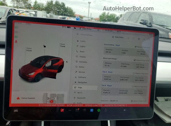 5YJYGDEE4MF121051 2021 TESLA MODEL White Սարքավորումների վահանակի տեսք