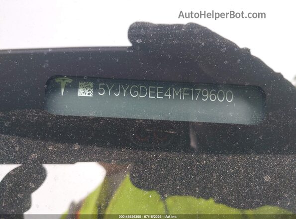 5YJYGDEE4MF179600 2021 TESLA MODEL Y Белый 