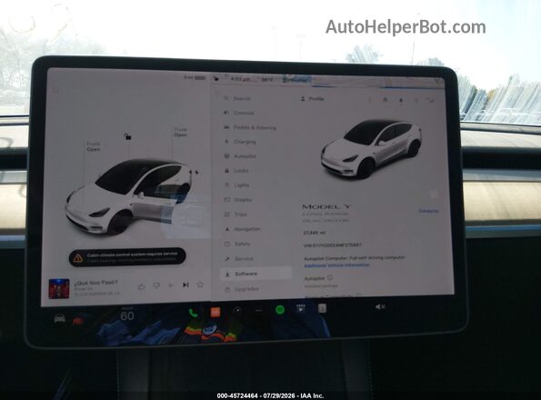 5YJYGDEE4MF275887 2021 TESLA MODEL Y Белый 