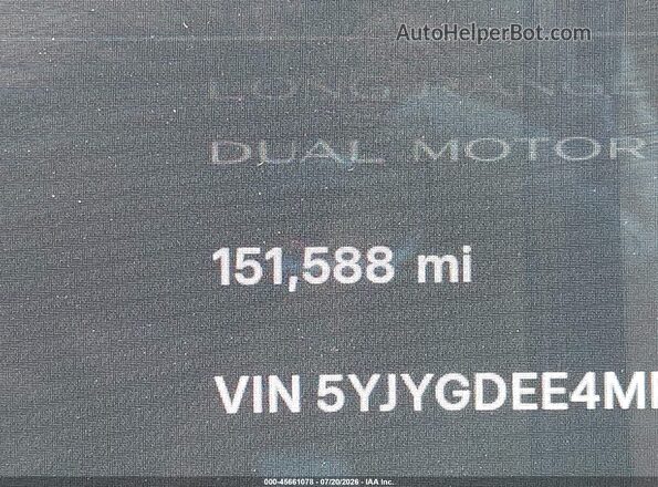 5YJYGDEE4MF287411 2021 TESLA MODEL Y White 