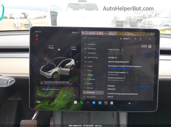 5YJYGDEE4MF287411 2021 TESLA MODEL Y White 